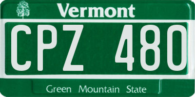 VT license plate CPZ480