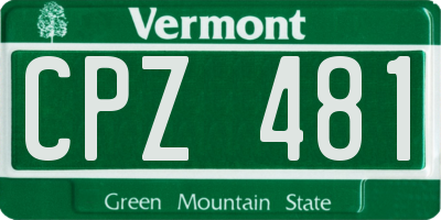 VT license plate CPZ481