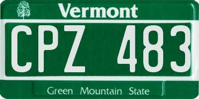 VT license plate CPZ483
