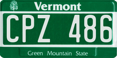 VT license plate CPZ486