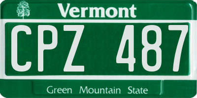 VT license plate CPZ487