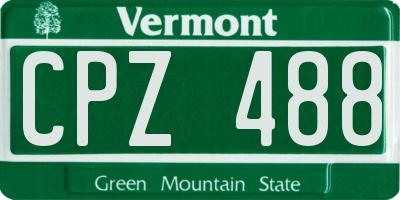 VT license plate CPZ488