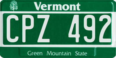 VT license plate CPZ492