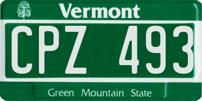 VT license plate CPZ493