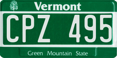 VT license plate CPZ495