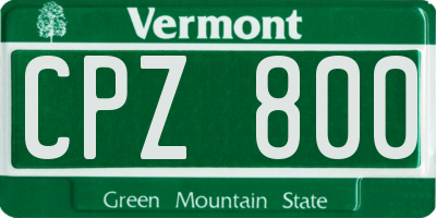 VT license plate CPZ800