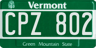 VT license plate CPZ802