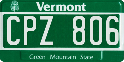 VT license plate CPZ806