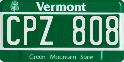 VT license plate CPZ808