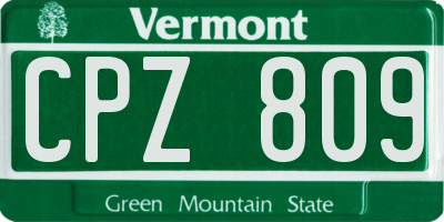 VT license plate CPZ809