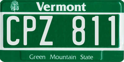 VT license plate CPZ811