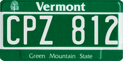 VT license plate CPZ812