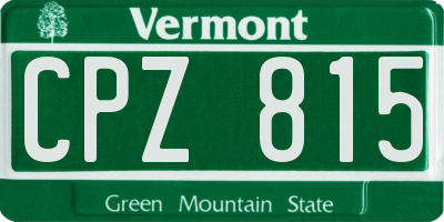 VT license plate CPZ815