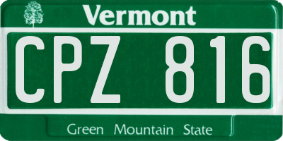 VT license plate CPZ816