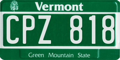 VT license plate CPZ818