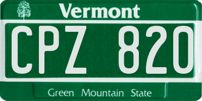 VT license plate CPZ820