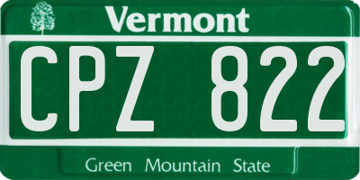VT license plate CPZ822