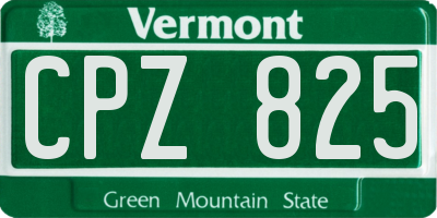 VT license plate CPZ825
