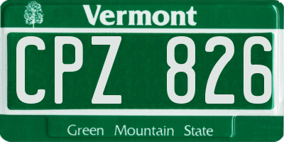 VT license plate CPZ826