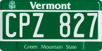 VT license plate CPZ827
