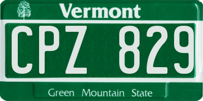 VT license plate CPZ829