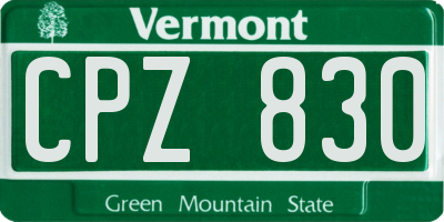 VT license plate CPZ830