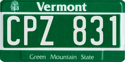 VT license plate CPZ831