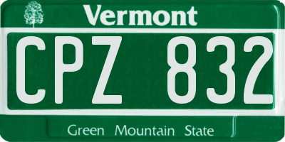 VT license plate CPZ832