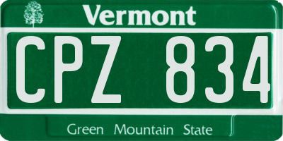 VT license plate CPZ834