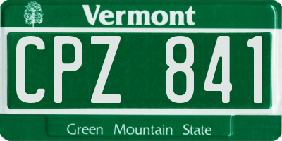 VT license plate CPZ841