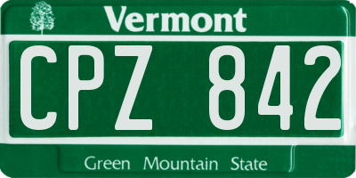 VT license plate CPZ842