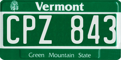 VT license plate CPZ843