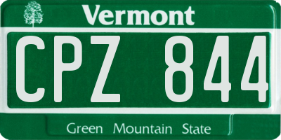 VT license plate CPZ844