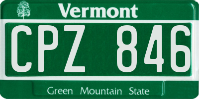 VT license plate CPZ846
