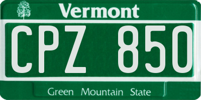 VT license plate CPZ850