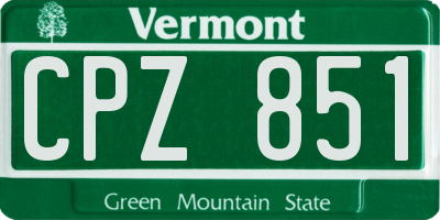 VT license plate CPZ851