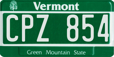 VT license plate CPZ854