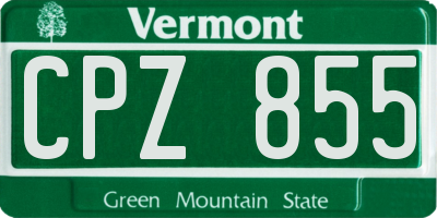 VT license plate CPZ855