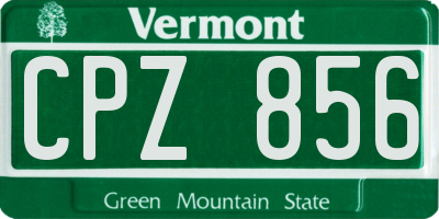 VT license plate CPZ856