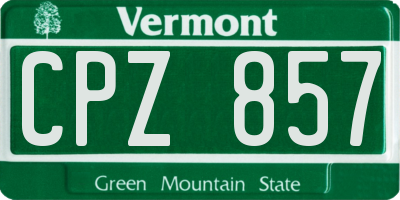 VT license plate CPZ857