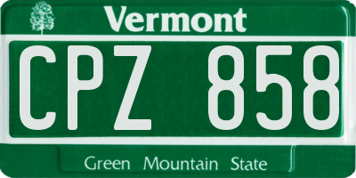 VT license plate CPZ858