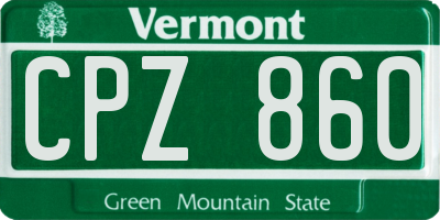VT license plate CPZ860