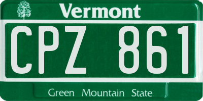 VT license plate CPZ861