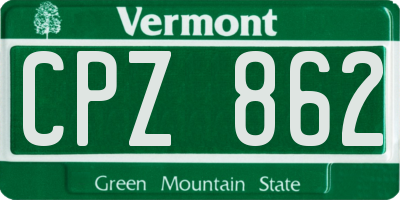 VT license plate CPZ862