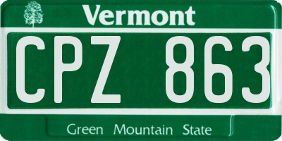 VT license plate CPZ863