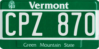 VT license plate CPZ870