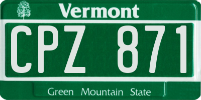 VT license plate CPZ871