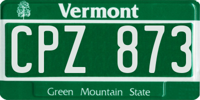 VT license plate CPZ873