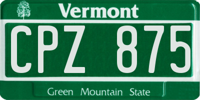 VT license plate CPZ875