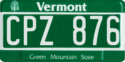 VT license plate CPZ876